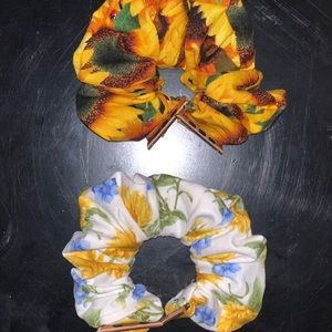 Sunflower printed scrunchie watch bands X2